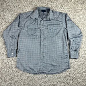Panhandle Slim Pearl Snap Western Shirt Men's XL Gray Plaid Cowboy Long Sleeve